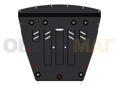 Защита картера и КПП Шериф сталь 2 мм с креплением к бамперу для Nissan Qashqai 2014-2021